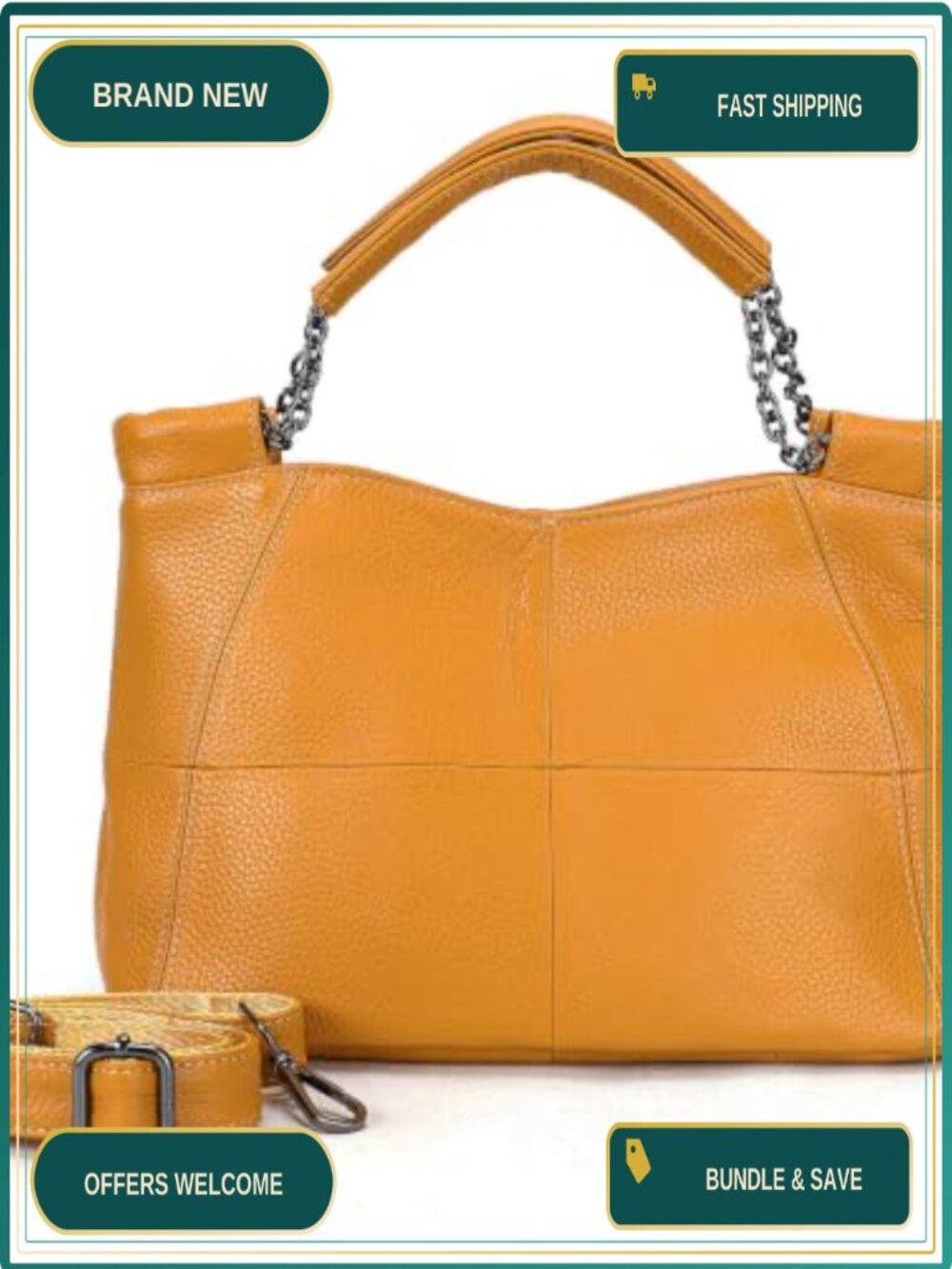 Genuine Leather Hobo Handbag Adjustable Crossbody Shoulder Satchel